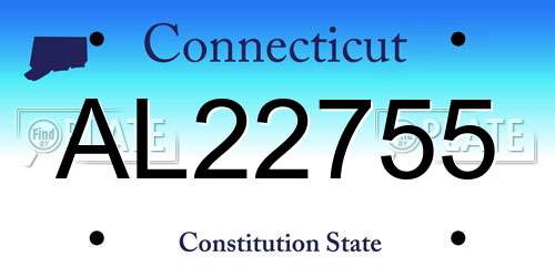 AL22755 Connecticut License Plate