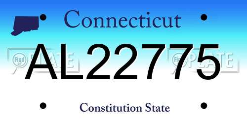 AL22775 Connecticut License Plate