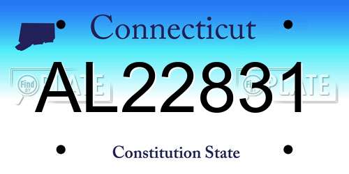 AL22831 Connecticut License Plate