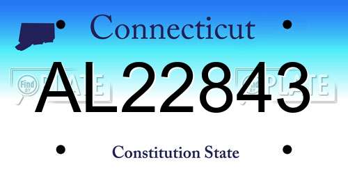 AL22843 Connecticut License Plate