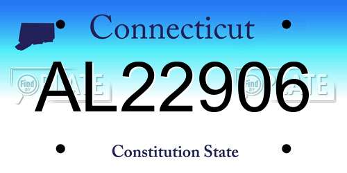 AL22906 Connecticut License Plate