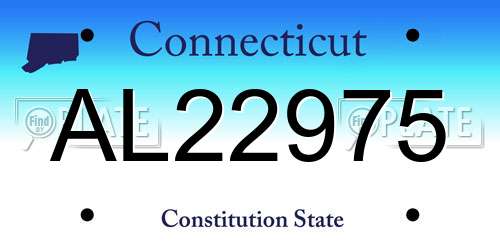 AL22975 Connecticut License Plate