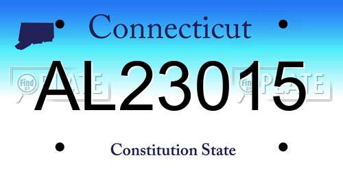AL23015 Connecticut License Plate
