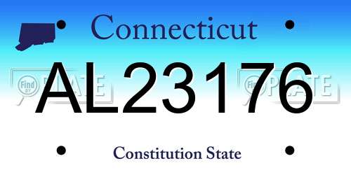 AL23176 Connecticut License Plate