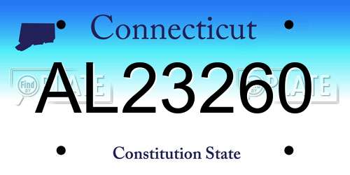 AL23260 Connecticut License Plate
