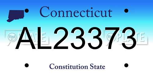AL23373 Connecticut License Plate