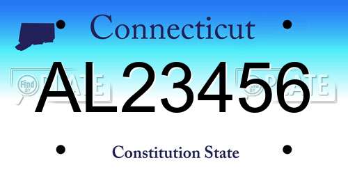 AL23456 Connecticut License Plate