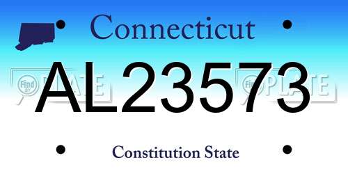 AL23573 Connecticut License Plate