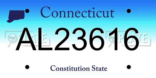 AL23616 Connecticut License Plate