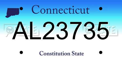 AL23735 Connecticut License Plate