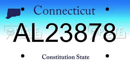 AL23878 Connecticut License Plate