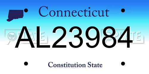 AL23984 Connecticut License Plate