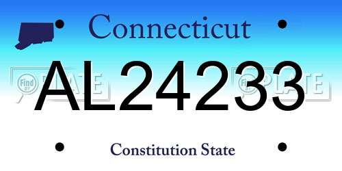 AL24233 Connecticut License Plate