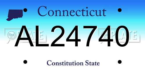 AL24740 Connecticut License Plate