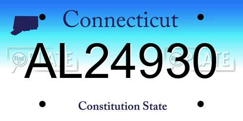 AL24930 Connecticut License Plate