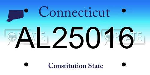 AL25016 Connecticut License Plate