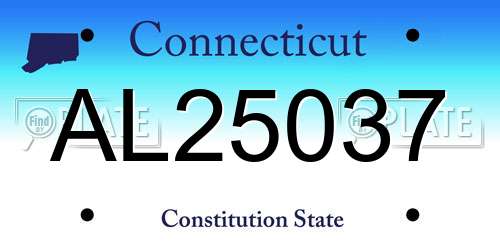 AL25037 Connecticut License Plate