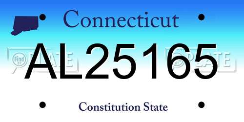 AL25165 Connecticut License Plate