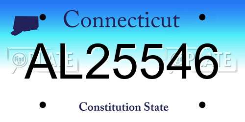 AL25546 Connecticut License Plate