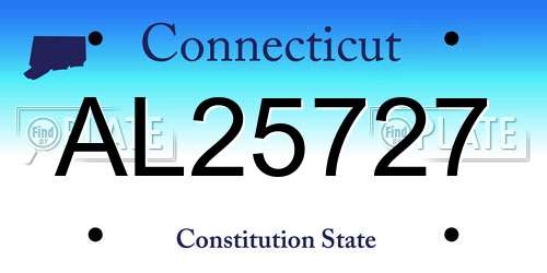 AL25727 Connecticut License Plate