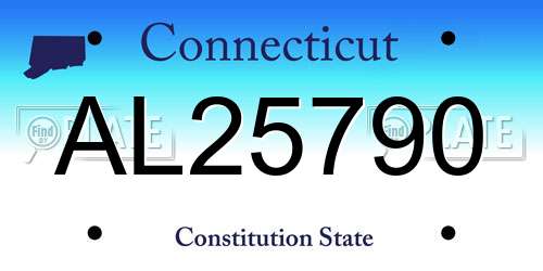 AL25790 Connecticut License Plate