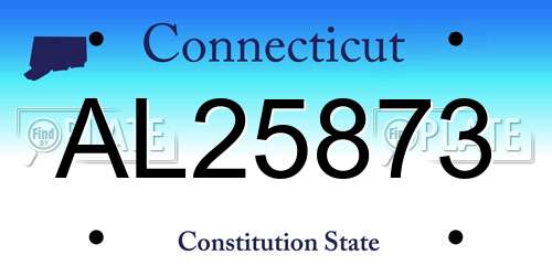 AL25873 Connecticut License Plate