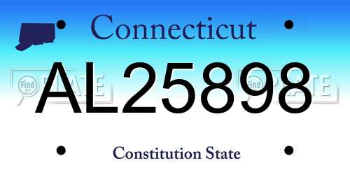 AL25898 Connecticut License Plate