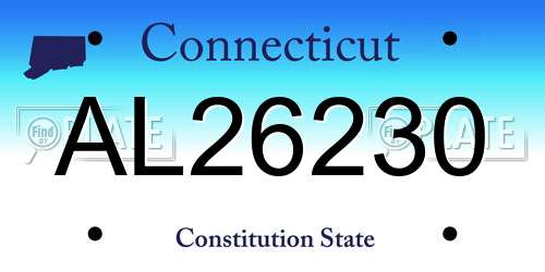 AL26230 Connecticut License Plate