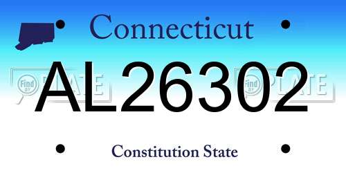 AL26302 Connecticut License Plate
