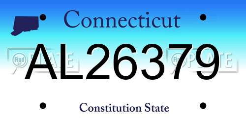 AL26379 Connecticut License Plate
