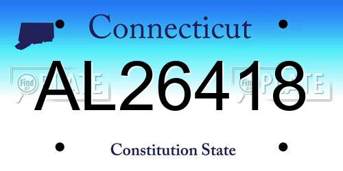 AL26418 Connecticut License Plate