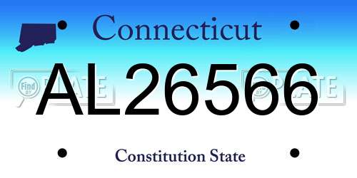 AL26566 Connecticut License Plate