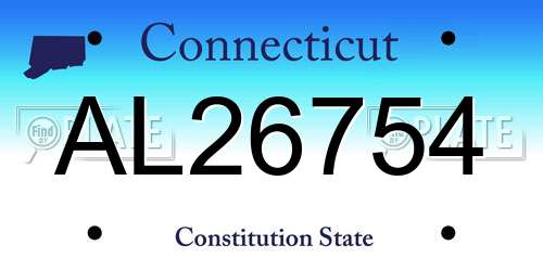 AL26754 Connecticut License Plate
