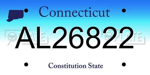 AL26822 Connecticut License Plate