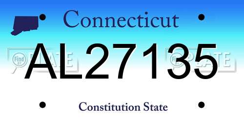 AL27135 Connecticut License Plate