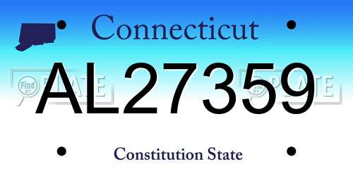AL27359 Connecticut License Plate