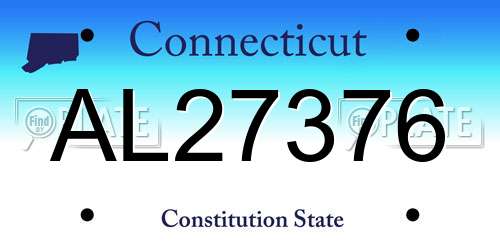 AL27376 Connecticut License Plate
