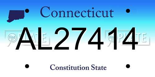 AL27414 Connecticut License Plate