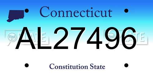 AL27496 Connecticut License Plate