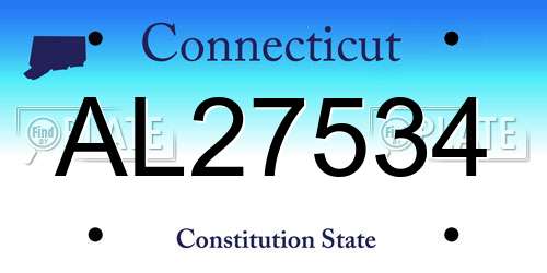 AL27534 Connecticut License Plate