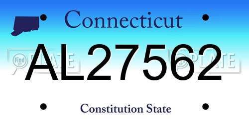 AL27562 Connecticut License Plate