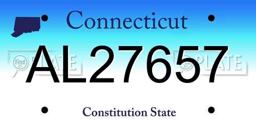 AL27657 Connecticut License Plate