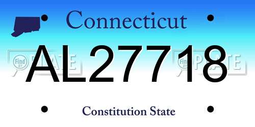 AL27718 Connecticut License Plate
