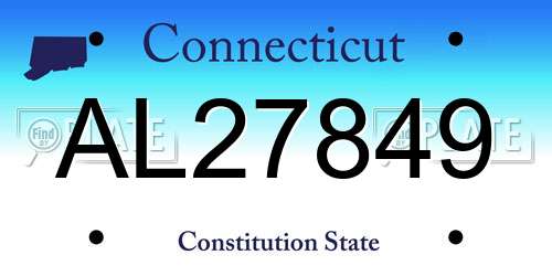 AL27849 Connecticut License Plate