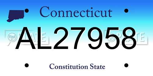 AL27958 Connecticut License Plate
