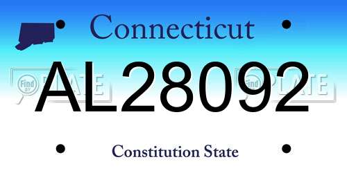 AL28092 Connecticut License Plate
