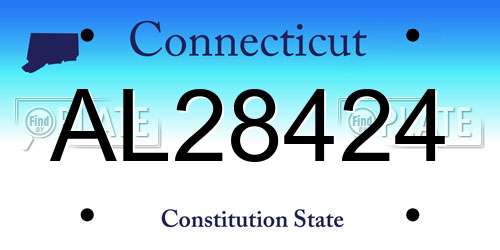 AL28424 Connecticut License Plate