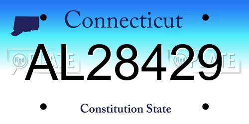 AL28429 Connecticut License Plate