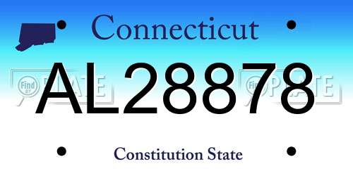 AL28878 Connecticut License Plate
