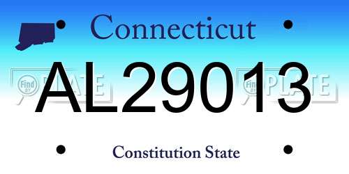 AL29013 Connecticut License Plate